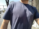 季言夏季t恤男短袖莫代爾棉圓領(lǐng)修身打底衫透氣半袖降溫冰絲涼感t恤男 藏青色 2XL 曬單實(shí)拍圖