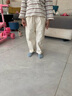 凡獵女童褲子春裝2025新款洋氣兒童休閑褲外穿長褲寶寶百搭直筒褲春秋 米白色 110 曬單實拍圖