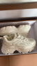 駱駝（CAMEL）老爹鞋女網布皮面拼接雙系帶厚底休閑鞋 L23S703108W 米白透網 37 曬單實拍圖
