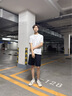 卡賓（CABBEEN）【泡泡紗針織】結(jié)構(gòu)拼接假兩層短褲男2025夏季新款百搭休閑褲 煤黑色01 L /175/50 曬單實(shí)拍圖