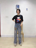 俞兆林（YUZHAOLIN）復古破洞闊腿牛仔褲女2025春夏季新款韓版時尚百搭女裝直筒褲子 藍色 3XL _建議140-160斤 曬單實拍圖