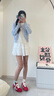 JKN白色花邊襪子女春夏短襪ins潮簡(jiǎn)約蝴蝶結甜美學(xué)生無(wú)骨中筒襪棉 曬單實(shí)拍圖