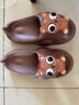 ECAC兒童拖鞋夏季女童男童寶寶居家室內小孩可愛(ài)卡通厚底防滑軟底親子 深咖色【卡拉熊】爆爆眼 38-39 【適合37-38】 曬單實(shí)拍圖