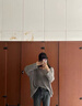LPOX夏季女裝鏤空針織衫薄款外搭空調(diào)衫學(xué)院慵懶風(fēng)法式打底小上衣女 灰色 M 建議95-110斤 曬單實拍圖