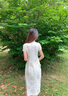莫代爾蕾絲連衣裙披肩套裝女2025夏季新款復(fù)古設(shè)計(jì)感收腰顯瘦A字中長(zhǎng)裙 米色連衣裙【單件】 M 曬單實(shí)拍圖