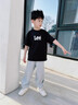 Lee兒童短袖T恤夏季2025新款圓領(lǐng)休閑寬松男女童半袖童裝中大童體恤 烏黑色 160 cm 曬單實(shí)拍圖