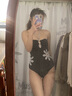 爾山集夏連體性感露背泳裝女生度假泳衣外穿海邊沙灘休閑漫步新款 黑色鏤空比基尼 M 推薦80-90斤左右 曬單實(shí)拍圖