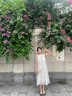 萬(wàn)欣兒鈴蘭花掛脖連衣裙子女2025夏季新款法式露肩無(wú)袖海邊度假沙灘長(cháng)裙 鈴蘭花 L 55/60kg 曬單實(shí)拍圖