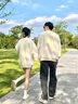 MDlila可愛貓情侶裝衛(wèi)衣春秋季2025新款一男一女網(wǎng)紅百搭外套裝定制 白色+白色 L 男+女M 曬單實拍圖