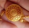 泰聚福999足金八寶羅盤金包銀 黃金吊墜編繩項鏈古法花絲工藝男女送朋友 八寶羅盤大號【直徑約2.5厘米配 曬單實(shí)拍圖