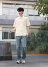 NYING短袖polo衫男25夏季新款港風潮牌麥穗紋重磅體恤寬松翻領半袖上衣 杏色 XL （130-150斤） 曬單實拍圖