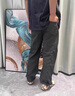 歌樸偉夏季冰絲褲子男工裝休閑褲男褲速干褲寬松直筒褲百搭時(shí)尚闊腿褲 黑色 XL （建議120-145斤） 曬單實(shí)拍圖