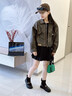 迪士尼女童皮衣外套春季短款2025新款時髦小女孩皮夾克潮酷穿搭機(jī)車上衣 咖色 140 曬單實(shí)拍圖