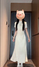 乖甜星小個子連衣裙子女2025夏季新款氣質(zhì)新中式國風(fēng)改良旗袍年輕款長裙 杏色 S 【建議80-90斤】 曬單實(shí)拍圖