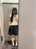 FSHE日系休閑松緊短裙半身裙女2025春夏季新款百搭顯瘦寬松休閑運(yùn)動裙 藏青短款 L 曬單實(shí)拍圖