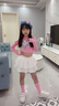 魅樂(lè )凱女童爵士舞套裝少兒街舞服裝jazz甜酷嘻哈開(kāi)幕式演出服啦啦隊服潮 粉色斷袖蝴蝶上衣+白色短裙+襪子 130 （尺碼偏?。?曬單實(shí)拍圖