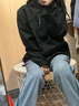 花花公子外套男士裝春秋季款三合一沖鋒衣戶(hù)外登山潮流連帽夾克上衣服 黑色(春秋款) XL 曬單實(shí)拍圖