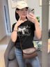 CITICITY輕奢侈品牌包包女包高檔復(fù)古斜挎包女士2025新款小方包七夕禮物 植鞣咖色 長19.5CM 曬單實(shí)拍圖
