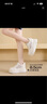 ZHR內增高小白鞋女夏季網(wǎng)面透氣女鞋厚底通勤板鞋女GR37E 瑩亮白  37 曬單實(shí)拍圖
