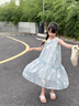 漢唐貝貝女童夏裝公主裙2025新款雪紡裙子女大童夏季背心裙兒童夏天連衣裙 藍(lán)色刺繡連衣裙 120 (建議105-115cm 4-5.2周歲) 曬單實(shí)拍圖