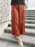 EDGIITINEE高品質(zhì)重磅45姆米香云紗年輕款闊腿褲洋氣媽媽真絲長(cháng)褲休閑褲裙夏 黑色 XL 曬單實(shí)拍圖
