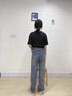 俞兆林（YUZHAOLIN）復古破洞闊腿牛仔褲女2025春夏季新款韓版時尚百搭女裝直筒褲子 藍色 3XL _建議140-160斤 曬單實拍圖