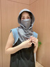 北極絨防曬冰絲面罩女夏季透氣口罩全臉?lè )雷贤饩€(xiàn)開(kāi)車(chē)面紗護頸遮脖子騎行深灰色-【涼感面料+舒爽透氣+UPF 曬單實(shí)拍圖