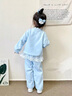 G.DUCKKIDS小黃鴨女童套裝春秋愛(ài)莎公主衣服兒童服裝蝴蝶結花邊衛衣兩件套潮 藍色 100 cm 曬單實(shí)拍圖