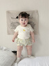 優(yōu)奇嬰兒短袖t恤2026新款夏季女童洋氣白色打底衫女寶寶上衣外出衣服 杏色菠蘿 80 曬單實(shí)拍圖