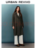 UR冬季新款女裝復古風(fēng)通勤雙排扣長(cháng)款寬松大衣UYU140051 咖棕 M 曬單實(shí)拍圖