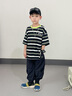 派町2025夏季新品童裝男童褲子夏裝透氣休閑字母印花運(yùn)動(dòng)褲長褲時(shí)髦薄 藏青色 120 cm 曬單實(shí)拍圖