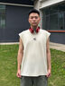 卡賓（CABBEEN）【肩位拼接】男裝 火焰logo背心夏季新款美式無袖t上衣潮牌帥 杏色15 L /175/50 曬單實(shí)拍圖
