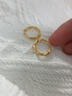 老廟黃金耳圈足金麻花大耳環(huán)送老婆女友生日節(jié)日禮物 約1.8g 曬單實(shí)拍圖
