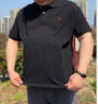 胖哥哥大碼男裝POLO衫加肥加大夏季透氣短袖商務(wù)休閑翻領(lǐng)男士上衣 確實黑 4XL (210-250) 曬單實拍圖