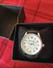 貝羅仕（BELUSHI）大數字中老年情侶男士腕表老人手表夜光石英皮帶防水送爸媽好禮物 B-9401男款銀殼白面黑帶 曬單實(shí)拍圖