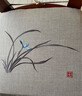 駱易家（Lorica）餐椅墊中式坐墊家用馬蹄形凳子墊椅子座墊可拆洗實木餐桌墊 蕙質蘭心（麻）-米灰 定制尺寸（僅支持正方梯形） 曬單實拍圖