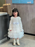 安妮優(yōu)兒（Anneyol）女童春裝小香風連衣裙2025新款兒童洋氣公主裙寶寶生日鋼琴演出服 白色 130 曬單實拍圖