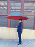 輕博士超大號(hào)雨傘長(zhǎng)柄傘150cm雙人特大加固加厚結(jié)實(shí)抗風(fēng)男定制印刷logo 超大雙層外黑內(nèi)紅150cm 曬單實(shí)拍圖