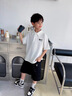 G.DUCKKIDS小黃鴨男童polo衫短袖t恤夏季套裝2025新款男孩大童夏裝半袖上衣 黑色T恤+卡其短褲套裝 140 (建議125-135cm 7-8周歲） 曬單實(shí)拍圖