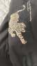 與狼共舞【虎標刺繡】男士棒球領(lǐng)夾克易打理百搭外套 001黑色 2XL(185)  曬單實拍圖