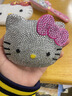 山頭林村hello kitty鏡子粘鉆diy手工滿(mǎn)鉆保溫梳妝鏡KT迷你口袋鏡子可愛(ài)化 豹紋KT全套材料包【帶小梳子】 曬單實(shí)拍圖
