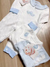 DOMIAMIAKIDS嬰兒連體衣純棉新生兒衣服內(nèi)衣剛出生0-3-6-18個月寶寶爬行服 四季款彩紗斜開扣哈衣-藍 59cm 曬單實拍圖