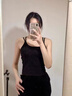 如鉆美背吊帶背心女內搭帶胸墊文胸一體夏外穿u型內衣抹胸打底上衣 黑色 M 【適合95-110斤】 曬單實拍圖