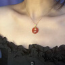 周大金 CHOW TAI KING紅瑪瑙平安扣銀項(xiàng)鏈女純銀吊墜母親節(jié)520情人生日禮物送女友媽媽 平安扣項(xiàng)鏈 曬單實(shí)拍圖