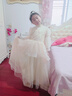 小咔衣濃女童長袖主持人禮服花童婚紗小女孩高端公主裙兒童鋼琴演出服春秋 香檳色長袖長款 140 曬單實拍圖
