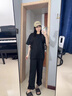 【肥仔240斤超大碼5XL】褲子男夏季潮流百搭寬松日系潮流休閑闊腿大碼胖子九分褲潮胖男裝 黑色 XXXXXL 205~230斤可穿 曬單實(shí)拍圖
