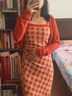 妙奕嘉紅色吊帶連衣裙女夏季2025新款套裝裙子女士回門(mén)小個(gè)子度假長(zhǎng)裙 紅色格子吊帶連衣裙兩件套 XL 【建議105-125斤】 曬單實(shí)拍圖