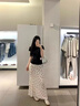 美式設(shè)計(jì)感半身裙女夏季2025新款蝴蝶結(jié)印花蕾絲碎花包臀魚尾長(zhǎng)裙 白色 M 曬單實(shí)拍圖