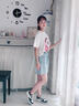 卡兔藍貓女童牛仔短褲夏裝2025新款洋氣兒童初中生薄款褲子中大童外穿熱褲 藍色 150 曬單實(shí)拍圖