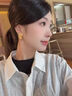 伊燦冷淡風(fēng)金屬方形耳釘女輕奢網(wǎng)紅獨特耳飾2025新款爆款氣質(zhì)百搭耳環(huán) 金色方形耳釘 曬單實(shí)拍圖